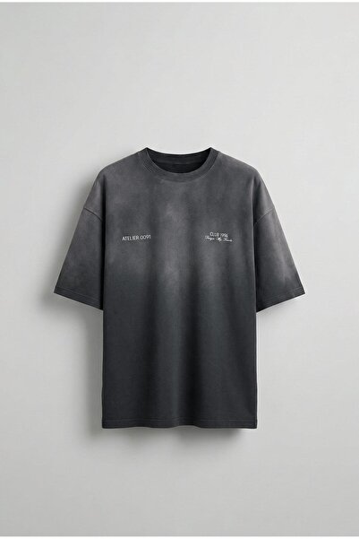 ablukaonline Ανδρικό μπλουζάκι Premium υφασμάτινο που πλένεται oversized μαύρο