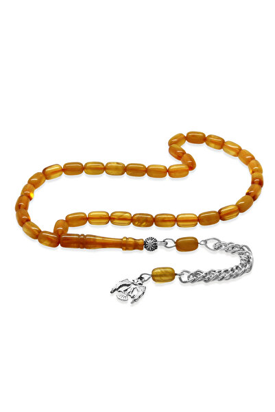 Tesbihane Non-Tarnish Metal Albanian Tassel Capsule Cut Orange Wrist Length F...