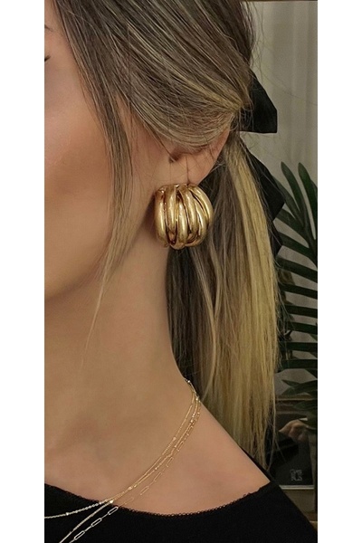 Dore Gold Burgu Halkalı Vintage Küpe