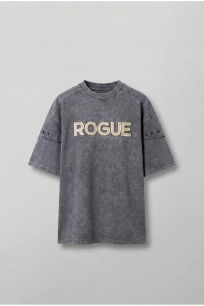 ablukaonline تي شيرت رجالي كبير الحجم مطرز قابل للغسل ومدخن