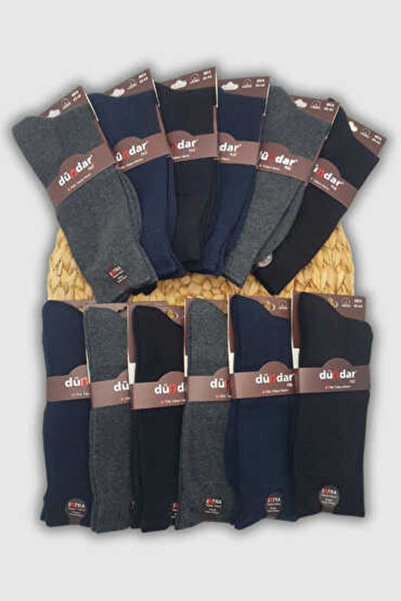 Dündar Çorap 7026 Model muških čarapa od peškira - Set od 12 različitih boja