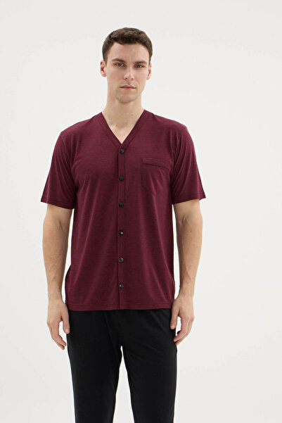 KLY Ανδρικό σετ πιτζάμες με κουμπιά με λαιμόκοψη - Εξωτερικά ρούχα