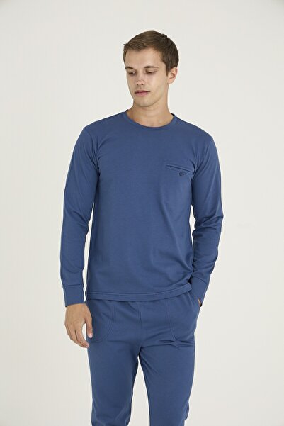 KLY Чоловічий піжамний комплект з коміром, рукавами та штанинами з резинкою 6013