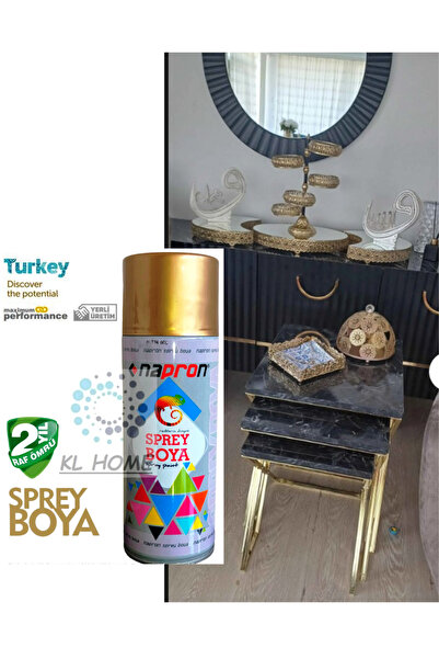 KL HOME Gold Altın Renk Sprey Boya 400ml Uygun Büyük Boy 2 Sene Raf Ömrü