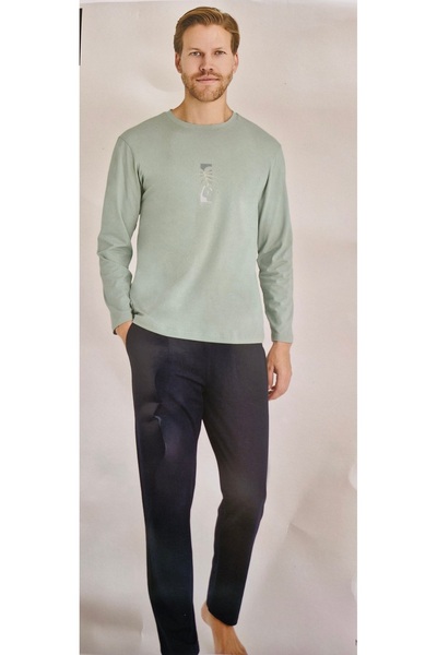 KLY SET DE PIJAMĂ BĂRBAȚI CU MÂINĂ LUNGĂ PATRU SEZONI