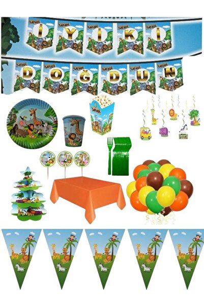 Safari Yeşil Doğum Günü Parti Seti