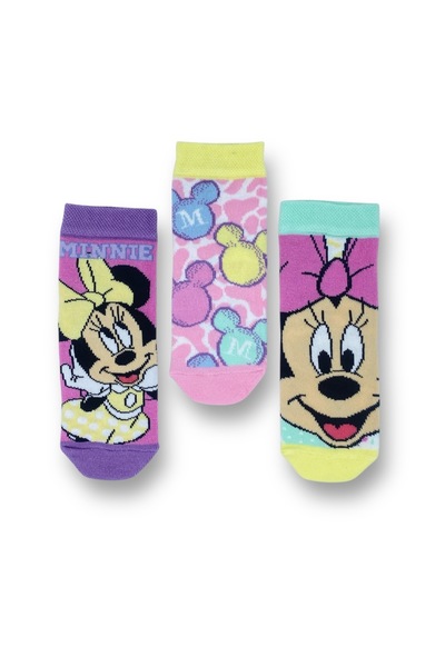 Disney Minnie Mouse Lisanslı Kız Çocuk 3 Çift Soket Çorap 21552