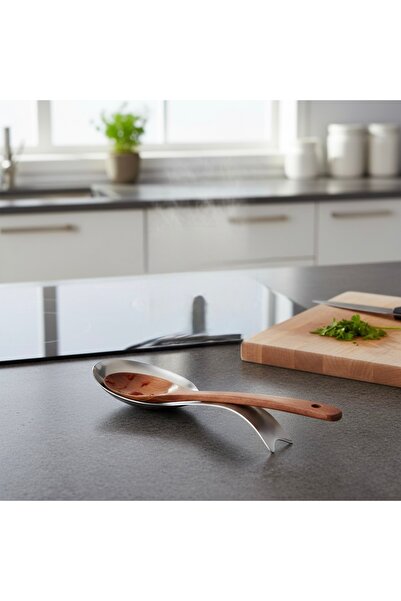 ABAREEK Stainless Steel Buffet Spoon Rest and Serving Spoon