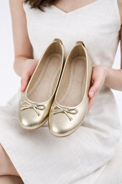 FootFrenzy Lucy Pantofi de damă, model auriu, cu model, confortabili, model z...