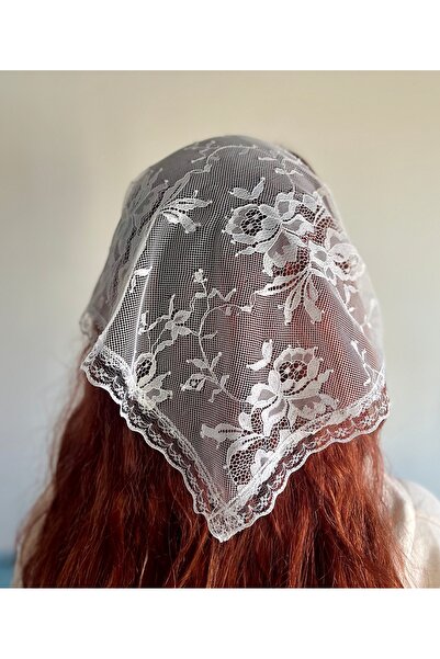 VENÜS MODA by Pınar Кремаво дантелено шалче с ширина 70 см