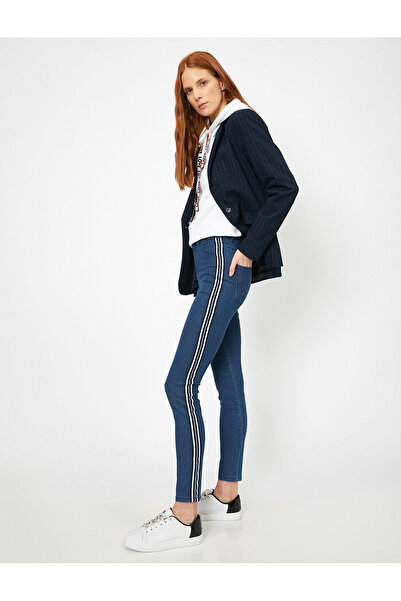 Koton Women's Blue Trousers 0YAK47710MD