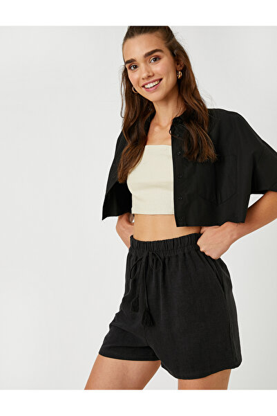 Koton Kravata do pása šortky z ľanovej zmesi