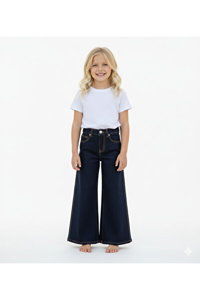 BOBBY JR KİDSWEAR Girl's Jeans with Orange Stitching and Loose Fit