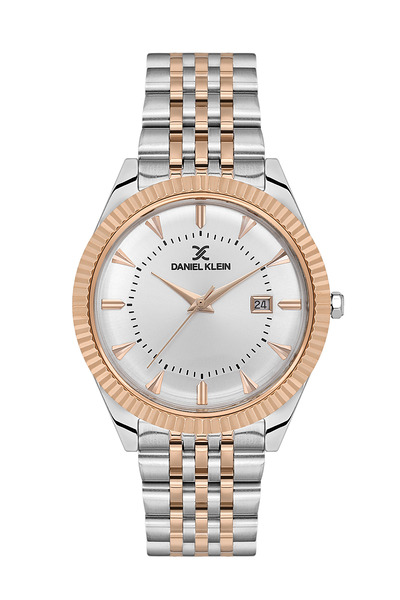 Daniel Klein Premium Silver and Rose Gold Stainless Steel Watch for Men DK.1....