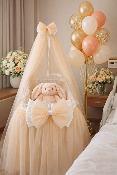 Mutlu Başlangıçlar طقم غطاء سرير عالي الجودة مع ناموسية وفيونكة لتزيين المستش...