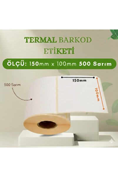 KHR Etichetă termică cu cod de bare 100x150 MM, 500 de role neteze, 5 role (5...