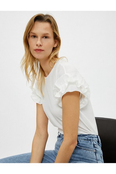Koton Ruffle T-Shirt Short Sleeve