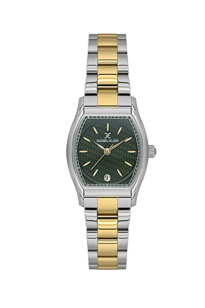 Daniel Klein ساعة نسائية فاخرة من الفولاذ المقاوم للصدأ باللونين الفضي والذهب...