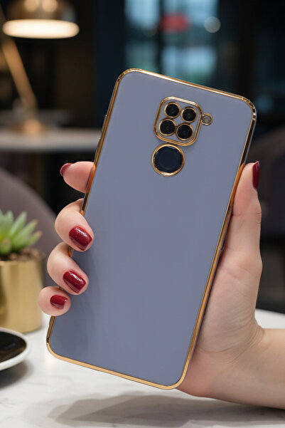 AQUA AKSESUAR Xiaomi Redmi Note 9 Uyumlu Parlak Altın Kenarlı Kamera Korumalı...