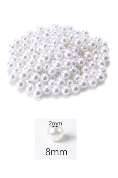 yiğit aksesuar 8 Mm Lüks İnci Beyaz 50 Adet