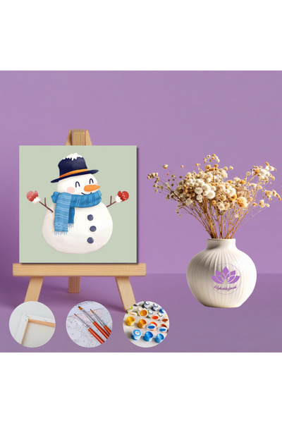 LİLYHOBBYLAND Sayılarla Boyama Seti Yeni Yıl Temalı (20x20 cm): Hediyeli Noel...