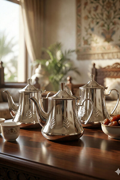 SQUALO Stainless steel teapot set – 3 pieces in sizes 0.7 / 1 / 1.36 liters