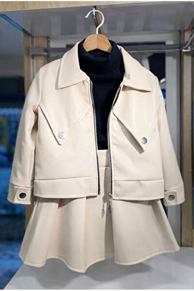 KOKOŞ BEBEK Δερμάτινο Σετ Φούστας για Κορίτσια 3 Τεμαχίων - Ηλικία 3/12 ετών ...