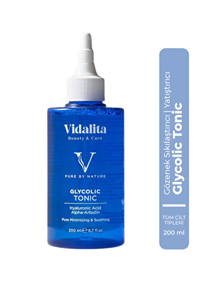 Vidalita Beauty & Care Glycolic Tonik 200 ml – Hyaluronik Asit & Alpha Arbuti...