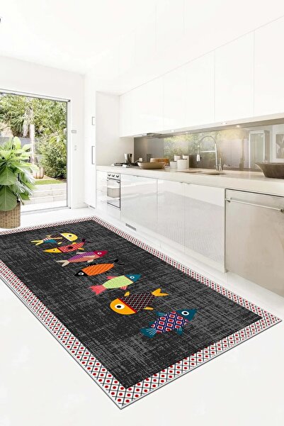 Genel Markalar Kesme Halı Desenli Dijital Baskı Yıkanabilir Kaymaz Taban İnce...