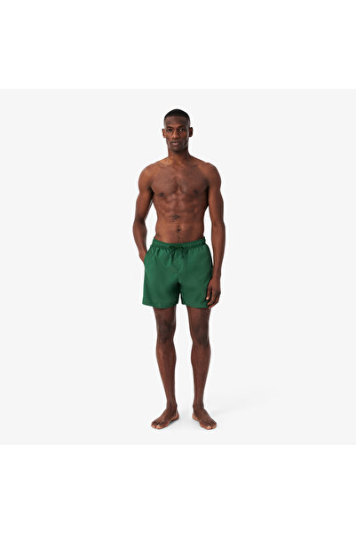 Lacoste شورت سباحة متوسط الطول أحادي اللون - MH9088-00-S30