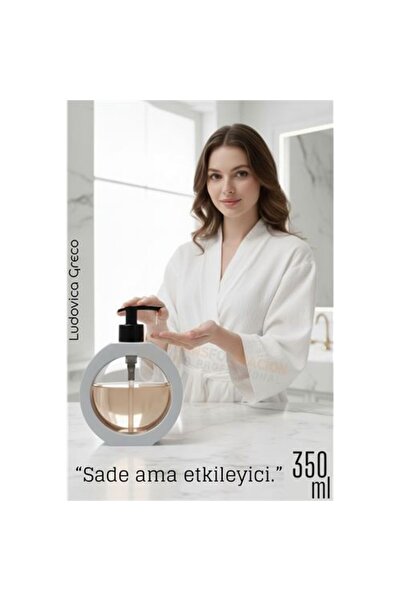 Skygo موزع صابون سائل – لون أبيض فاتح، 350 مل، تصميم عصري