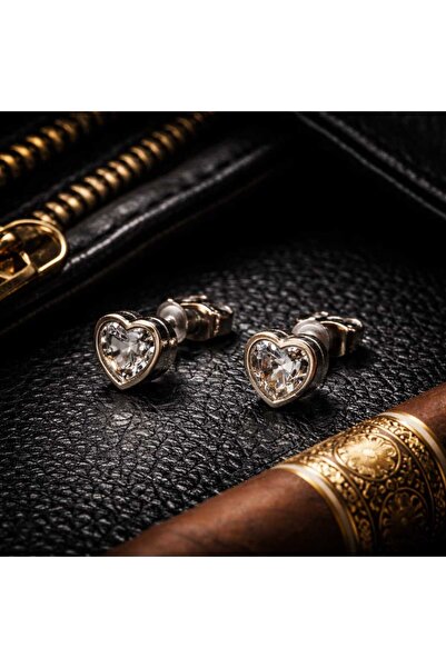 Begonia Accessories Vip Steel 9mm Heart Figured Zircon Stone 1 Pair Stud Earr...
