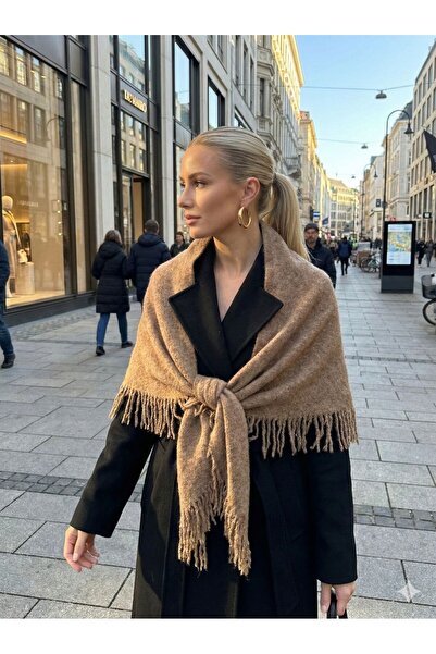 Axesoire S013 Sa resama Žiglasti šal na ramenu od pletiva u obliku kamel trokuta