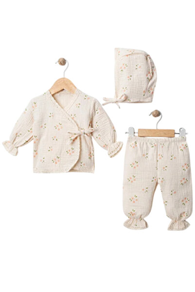 The-kid.co Salmon Bloom Muslin Newborn Set