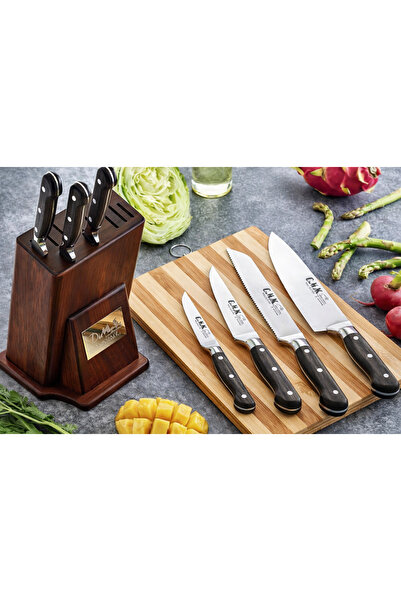 OMS مجموعة سكاكين مطبخ مع حامل - ١١ قطعة - صنع في تركيا