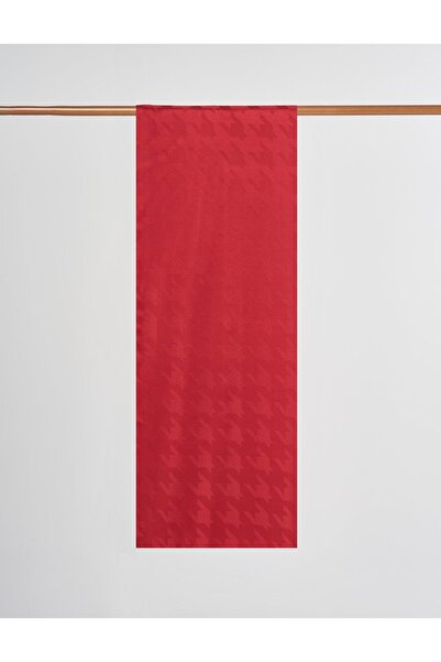 Kayra Kaz Ayağı Desen Jakarlı Şal Vişne