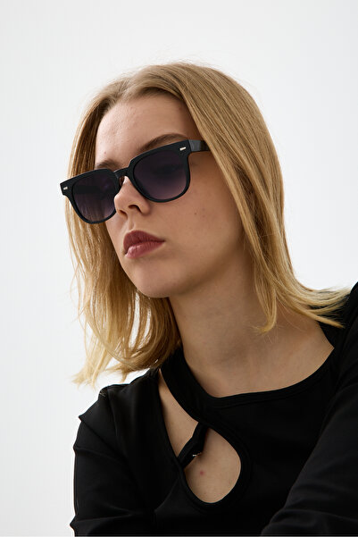 Chunky Frame نظارات شمسية مربعة سوداء للجنسين من أوجي ساغير