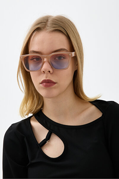 Chunky Frame Swanky Unisex Square Powder Blue Pink Luxury Sunglasses