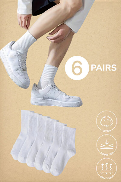 Esinti 6 пар чоловічих жіночих бавовняних шкарпеток білого та чорного кольору...