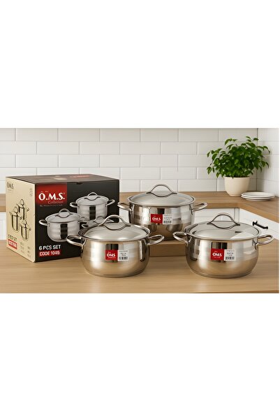 OMS 24cm, 26cm, 30cm, 6pcs Stainless Steel Cookware Set, Made in Turkey