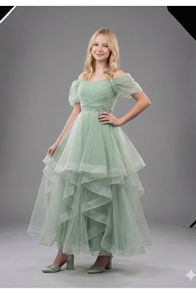 kent of kıds Kız Çocuk Lastikli Bel Fermuar Kapama Askılı Omuz Detay Parıltıl...