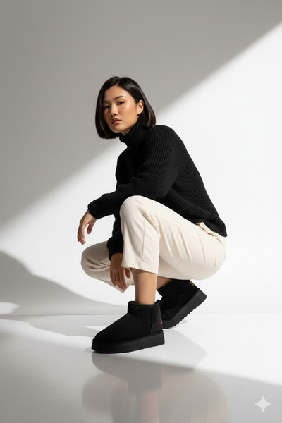 Pierre Cardin أحذية رياضية نسائية دافئة من الداخل مبطنة بالفرو ومقاومة للبرد