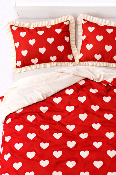 GÖRMEZ TEKSTİL طقم غطاء لحاف مزدوج من القطن الناعم - طقم غطاء لحاف مزين بكشكش...