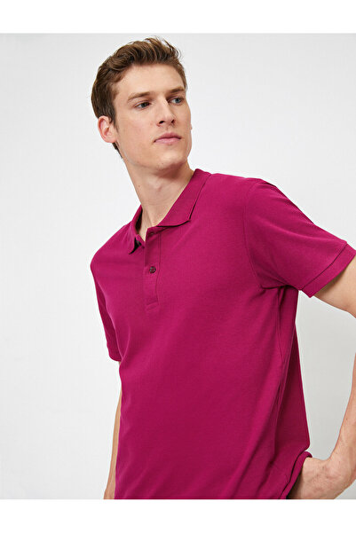 Koton Ανδρικό μπλουζάκι φούξια πόλο λαιμόκοψη 0YAM12133LK