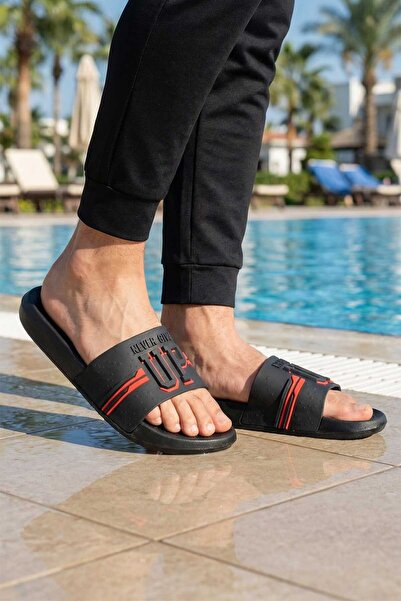 GEZER Ανδρικές καλοκαιρινές παντόφλες πισίνας PU κατάλληλες για βρεγμένο πάτω...