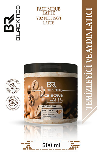 Black Red تقشير الوجه بخلاصة اللاتيه والكافيين - 500 مل تقشير تفتيح وتنظيف
