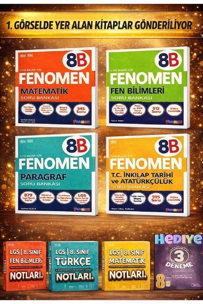 Fenomen Yayıncılık Fenomen 8. Sınıf B Serisi Mat -fen-türkçe-inkılap-paragraf...