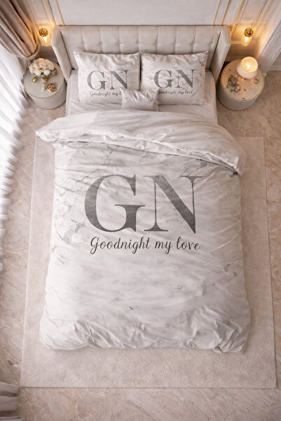 Sleeptime Lenjerie de pat dublu, microfibra, 3 piese, 200x200/220 cm – Goodnight Silver