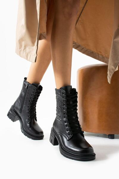 Golder Дамски ботуши с ток от естествена кожа DND3120