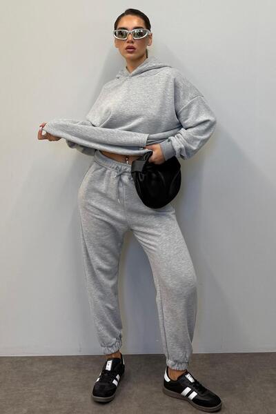 Madmext Set Trening pentru Femei Mad Girls Gri cu glugă MG1225